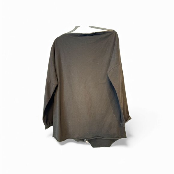 TOV Los Angeles Black Asymmetrical Zip Detail Top, Size 44 - Picture 3 of 4